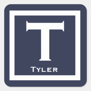 Marineanfänger Name Kids Boy Party Zurück zur Schu Quadratischer Aufkleber