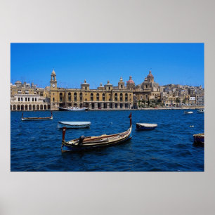 Marinebäckerei" im Hafen von Senglea, Poster