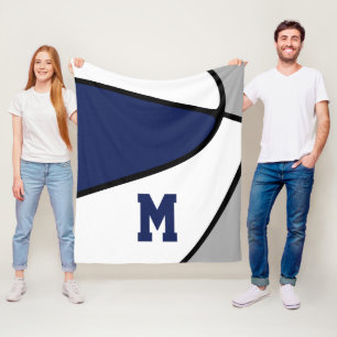 Marinebad-Basketballmannschaft in grauem Blau färb Fleecedecke