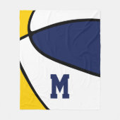 Marinebad-Basketballmannschaft mit blauen Goldbänd Fleecedecke (Vorderseite)