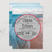 Marinebadestrand Hochzeitseinladung Einladung (Vorne/Hinten)