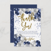 Marineballons zum Geburtstag Dankeskarte (Vorne/Hinten)