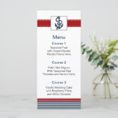 Marinebänder, Anker, nautische Menükarten (Stehend Vorderseite)