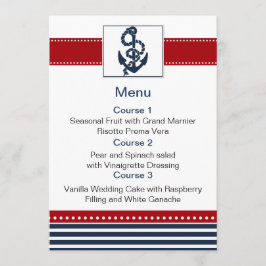 Marinebänder, Anker, nautische Menükarten