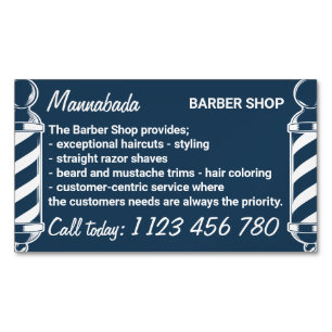 Marinebanken auf dem Go-Friseursalon Magnetische Visitenkarte