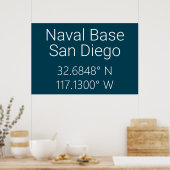 Marinebasis San Diego Breitengrad Poster (Küche)