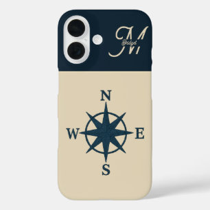 Marinebass mit Monogram Beige Coastal iPhone 16 Hülle