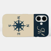 Marinebass mit Monogram Beige Coastal Case-Mate iPhone Hülle (Rückseite (Horizontal))