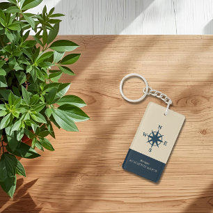 Marinebass mit Name und Koordinaten Schlüsselanhänger