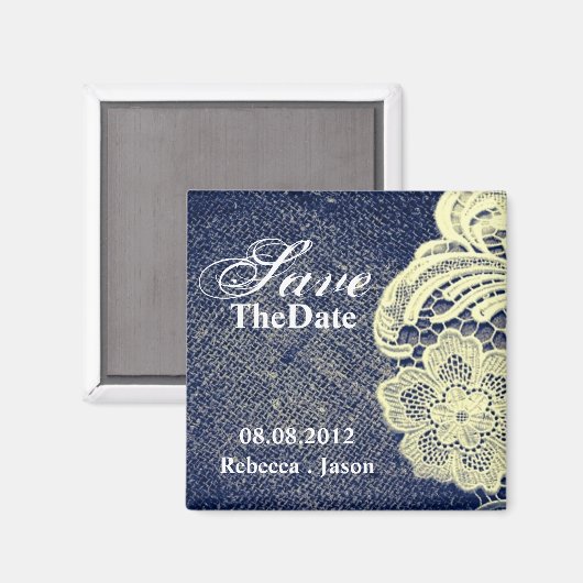 Marineblachling rustikale Hochzeit speichern das D Magnet (Vorderseite/Rückseite)