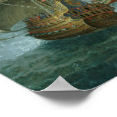 Marineblacht mit der spanischen Flotte Poster (Ecke)
