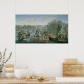 Marineblacht mit der spanischen Flotte Poster (Küche)