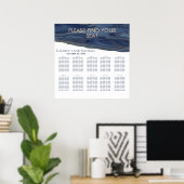 Marineblau agiert schlicht romantisch elegant poster (Heimbüro)
