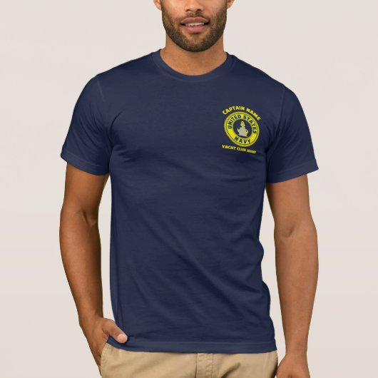 Marineblau Anchor nautischer Kapitän segelt Sommer T-Shirt (Vorderseite)