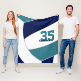 Marineblau aquamarine Mannschaftsfarben herrliche  Fleecedecke