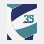 Marineblau aquamarine Mannschaftsfarben herrliche  Fleecedecke (Vorderseite)