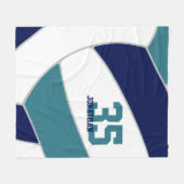 Marineblau aquamarine Mannschaftsfarben herrliche  Fleecedecke (Vorderseite (Horizontal))