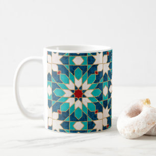 Marineblau Aquamariner weißer Marmor marokkanische Kaffeetasse