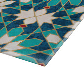 Marineblau Aquamariner weißer Marmor marokkanische Schneidebrett (Ecke)