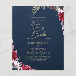 Marineblau Beere Floral Burgunderrot Winter Herbst Flyer