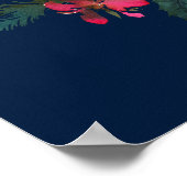 Marineblau | Begrüßungszeichen von Burgundy Bloom Poster (Ecke)