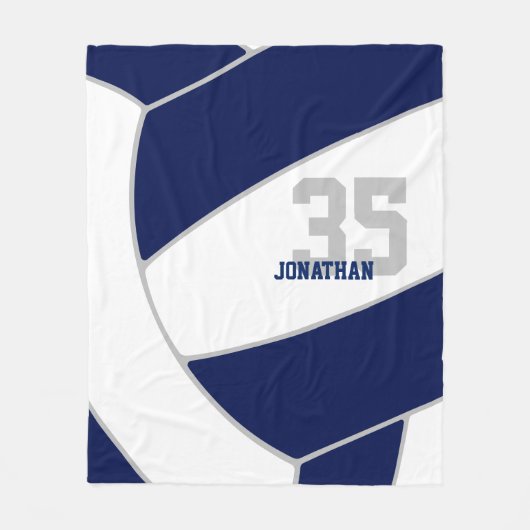 Marineblau-Blaue ginkormatische Volleyball-Athlete Fleecedecke (Vorderseite)