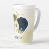 Marineblau-Blume Milchtasse (Rechte Ecke)