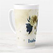 Marineblau-Blume Milchtasse (Linke Ecke)