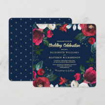 Marineblau | Burgundy Red Bloom Wedding