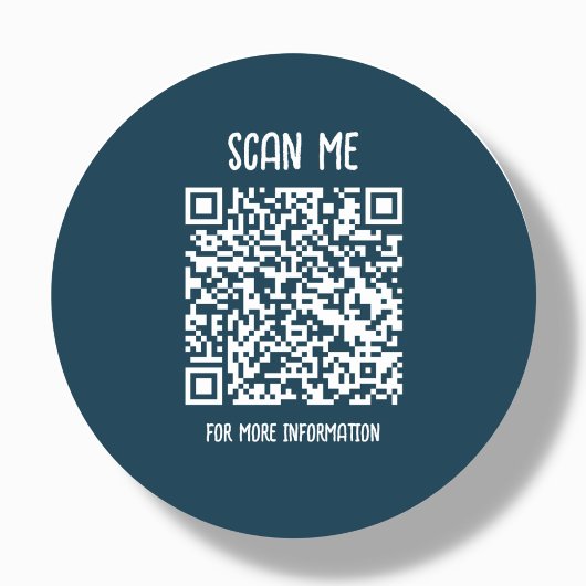 Marineblau | Business QR Code Scannable Runder Aufkleber