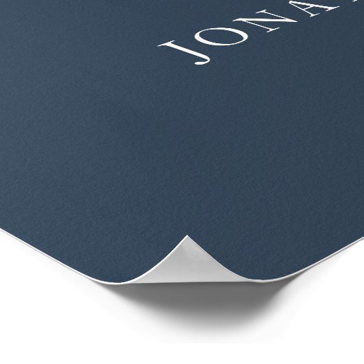 Marineblau | Calligraphy Simple Wedding Welcome Poster (Ecke)