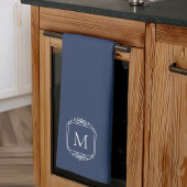 Marineblau | Classic Frame Monogram Geschirrtuch
