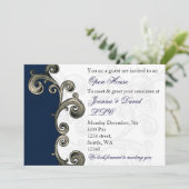 Marineblau Corporate Party Einladung (Stehend Vorderseite)