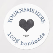 Marineblau | Eigenes Logo, wasserdichte Lebensmitt Etiketten (Design 1)