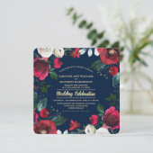 Marineblau | Einladungen zum Hochzeitsfest in Burg (Stehend Vorderseite)