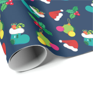 Marineblau Festive Weihnachten Geschenkpapier