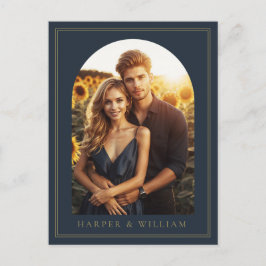 Marineblau-Foto Save the Date Postkarte