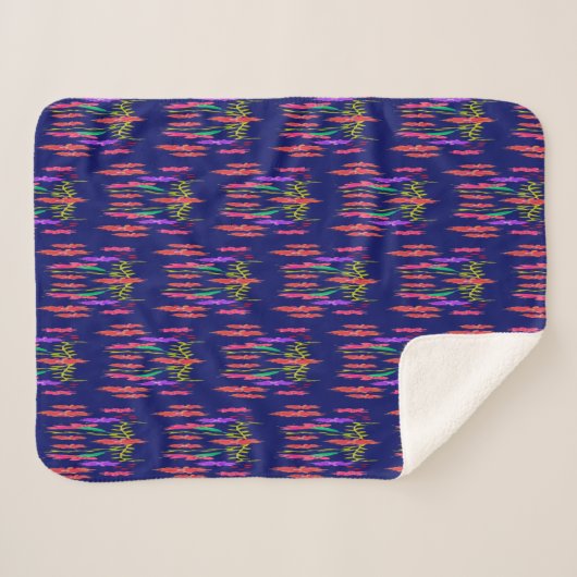 Marineblau gemustert sherpadecke (Vorderseite (Horizontal))