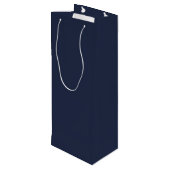 Marineblau Geschenktüte Für Weinflaschen (Rückseite Schrägansicht)