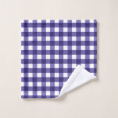 Marineblau Gingham Badhandtuch Set (Waschlappen)