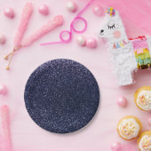 Marineblau-Glitter Pappteller (Party)