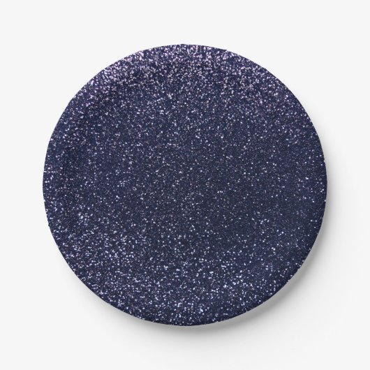 Marineblau-Glitter Pappteller (Vorderseite)