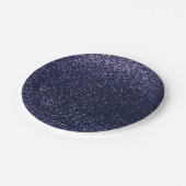 Marineblau-Glitter Pappteller (Schrägansicht)