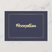 Marineblau | Gold Wedding Reception Cards Begleitkarte (Vorderseite)