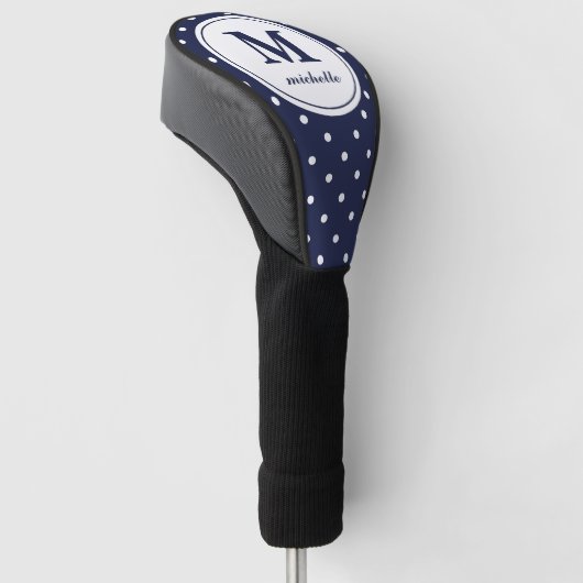Marineblau | Golf | DOT personalisierte Monogramm Headcover (angewinkelt)
