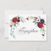 Marineblau | Hochzeitsempfang in Burgund Einladung (Vorderseite)