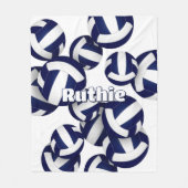 Marineblau in den Farben des Sportraums Fleecedecke (Vorderseite)