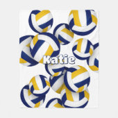 Marineblau in den Farben des Volleyballraumes Fleecedecke (Vorderseite)