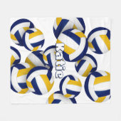 Marineblau in den Farben des Volleyballraumes Fleecedecke (Vorderseite (Horizontal))