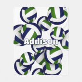 Marineblau in den Farben des Volleyballraumes Fleecedecke (Vorderseite)